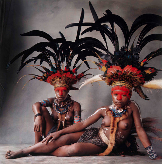 Two Young Guinea Women with Feathers, 1970