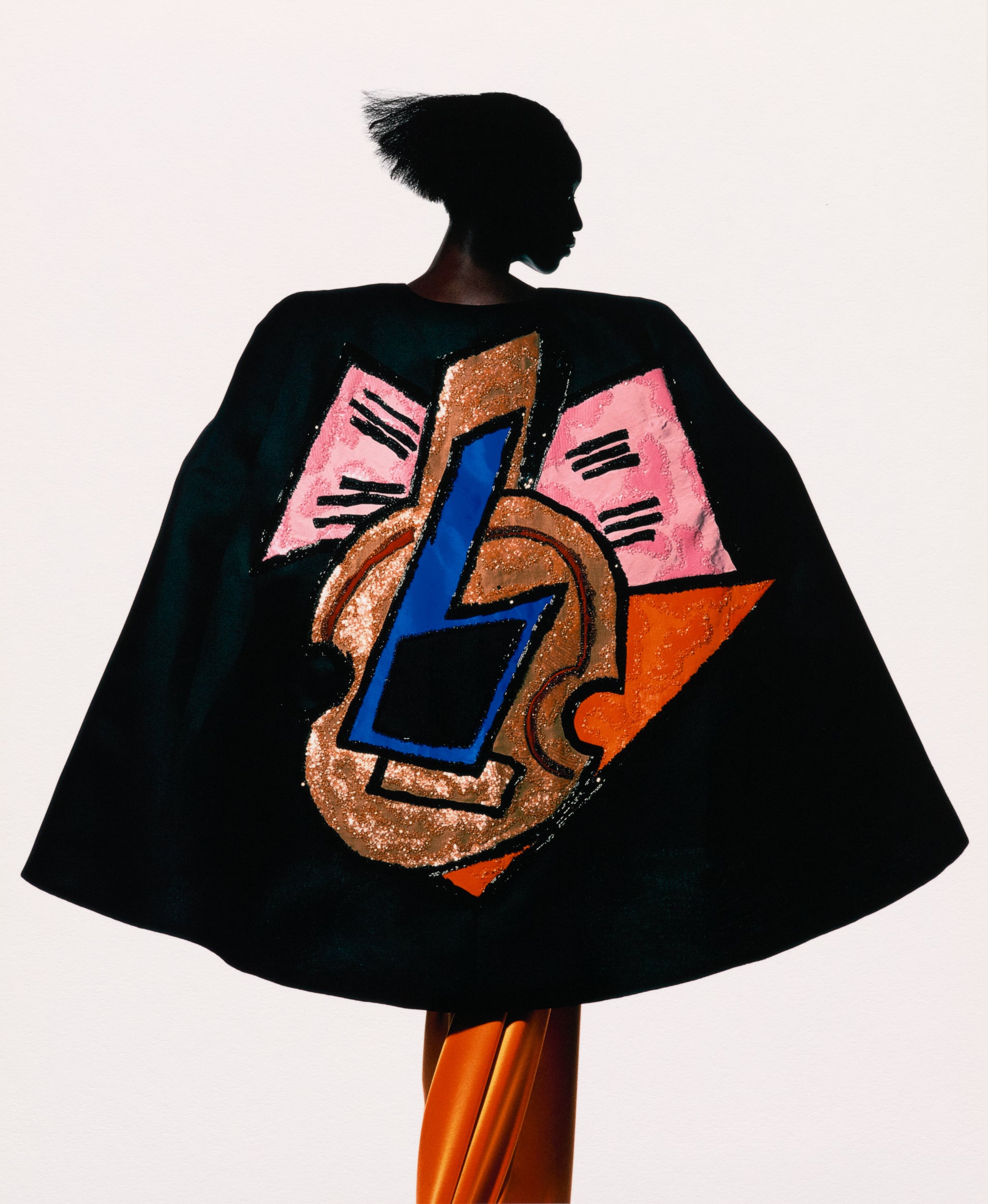 YSL Embroidered Cubist Cape with Braque Inspired Design