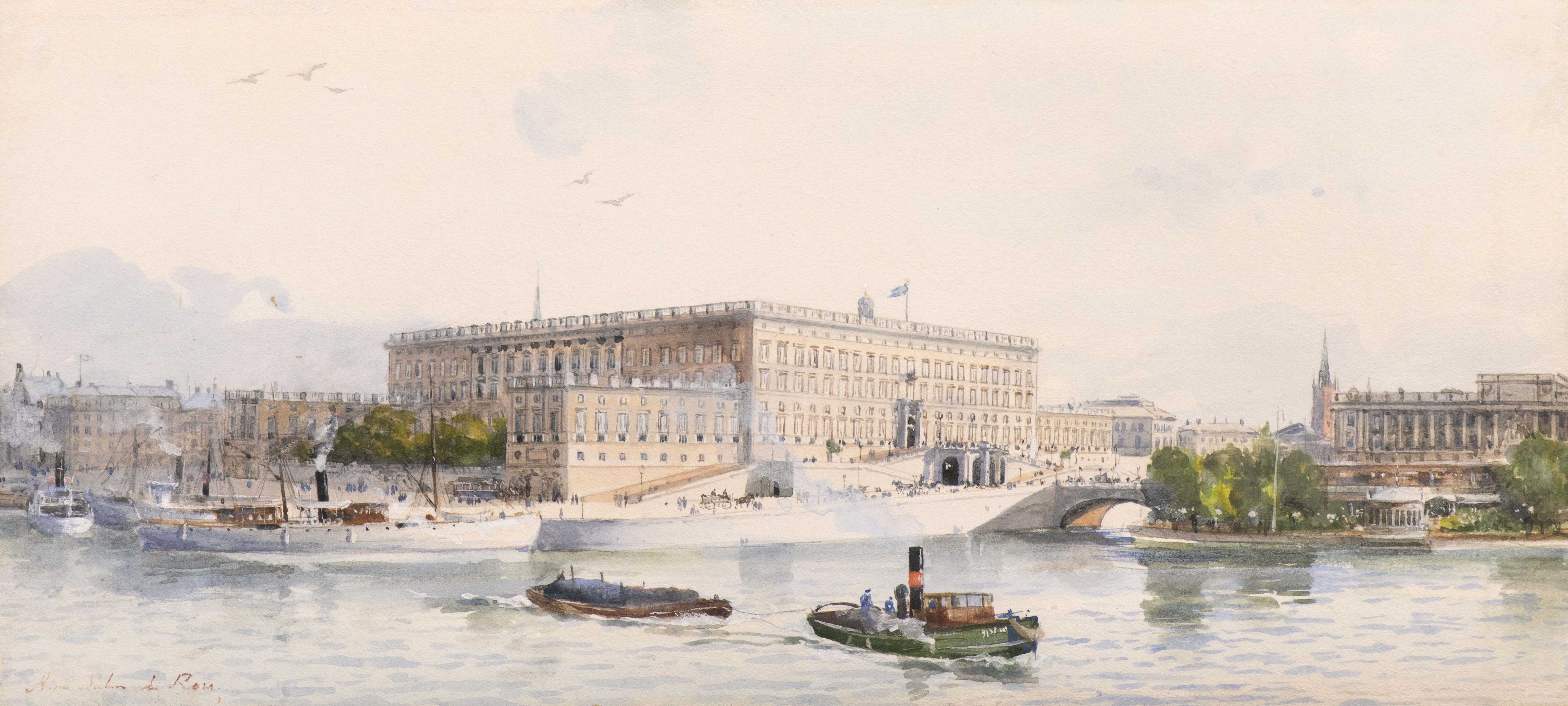 Vy mot Stockholms slott och Strömparterren