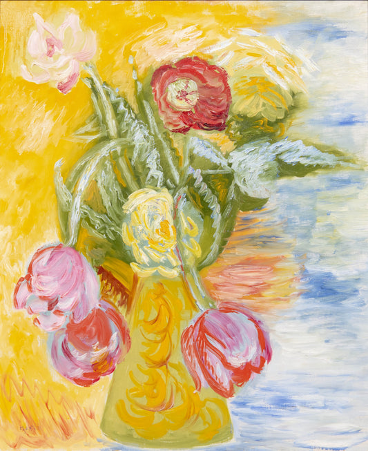 Blomsterstilleben med tulpaner